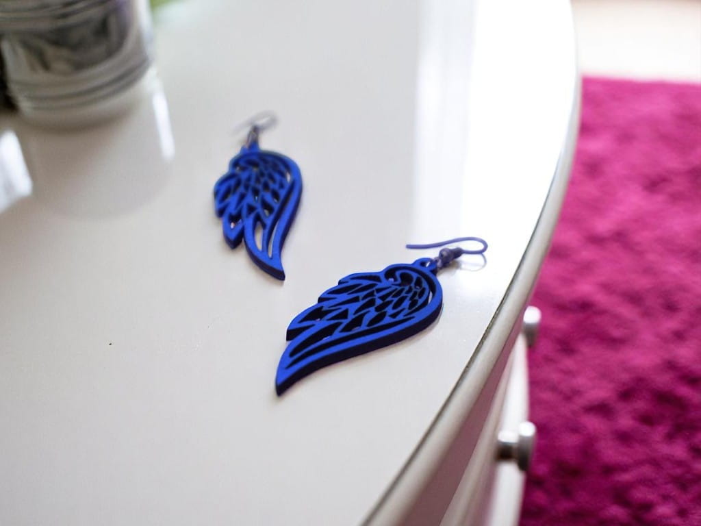 Laser Cut Angel Wing Earrings