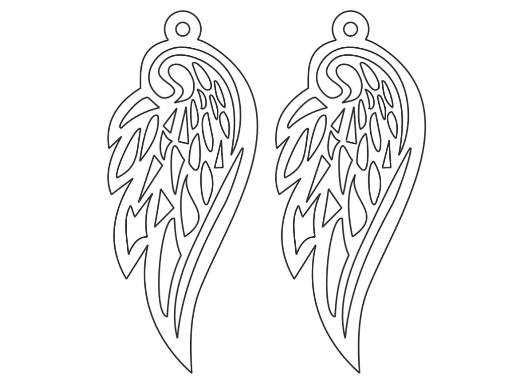 Laser Cut Angel Wing Earrings