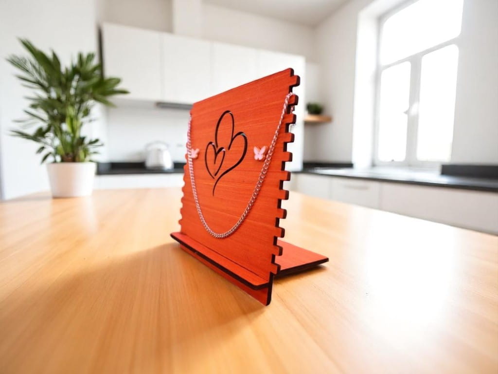 Laser Cut Portable Wooden Plank Necklace Jewelry Stand
