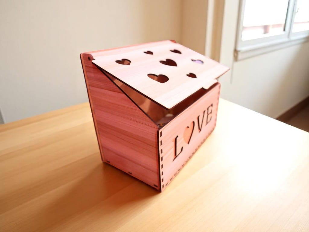 Laser Cut Wooden Love Jewelry Box