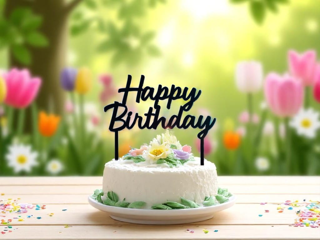 Laser Cut Birthday Cake Topper