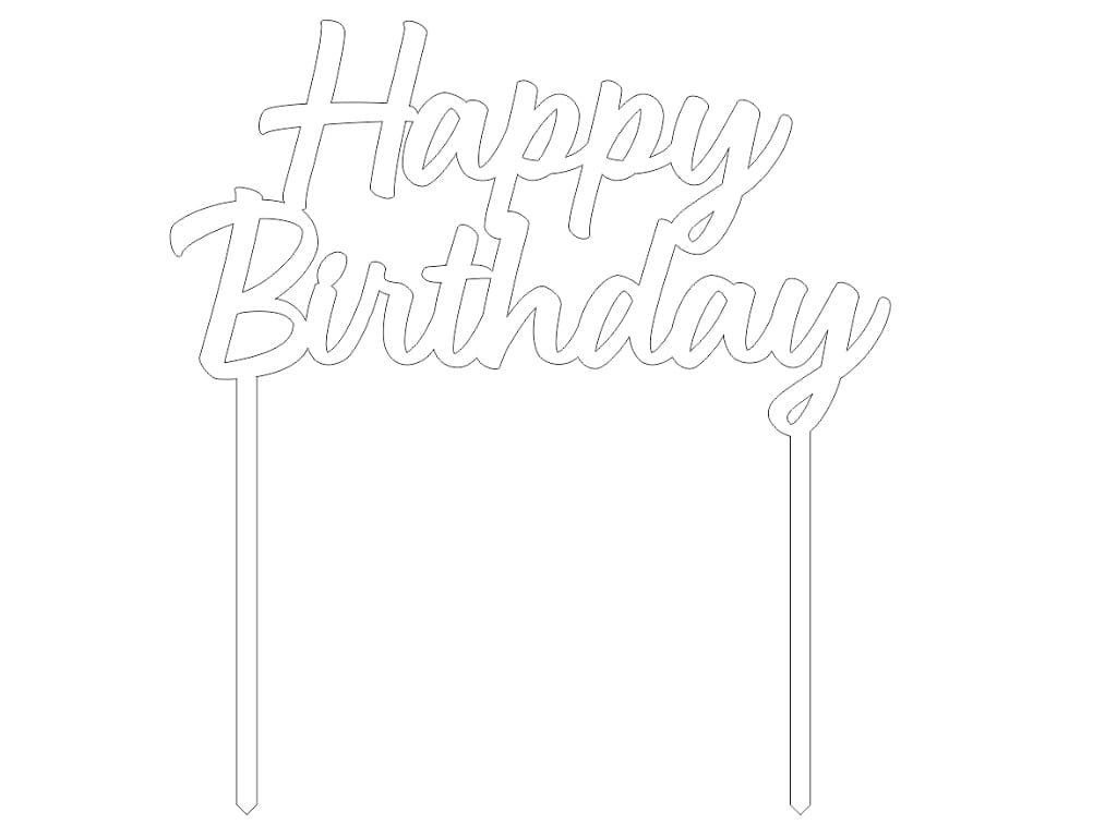 Laser Cut Birthday Cake Topper