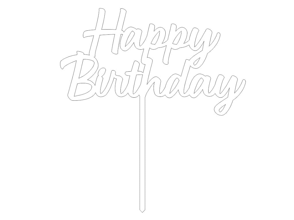 Laser Cut Happy Birthday Cake Topper Prince
