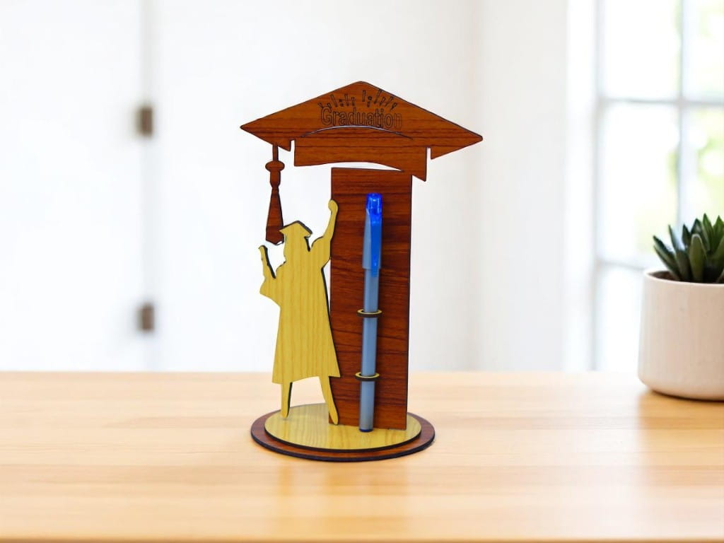 Laser Cut Graduation Gift Pen Holder Stand