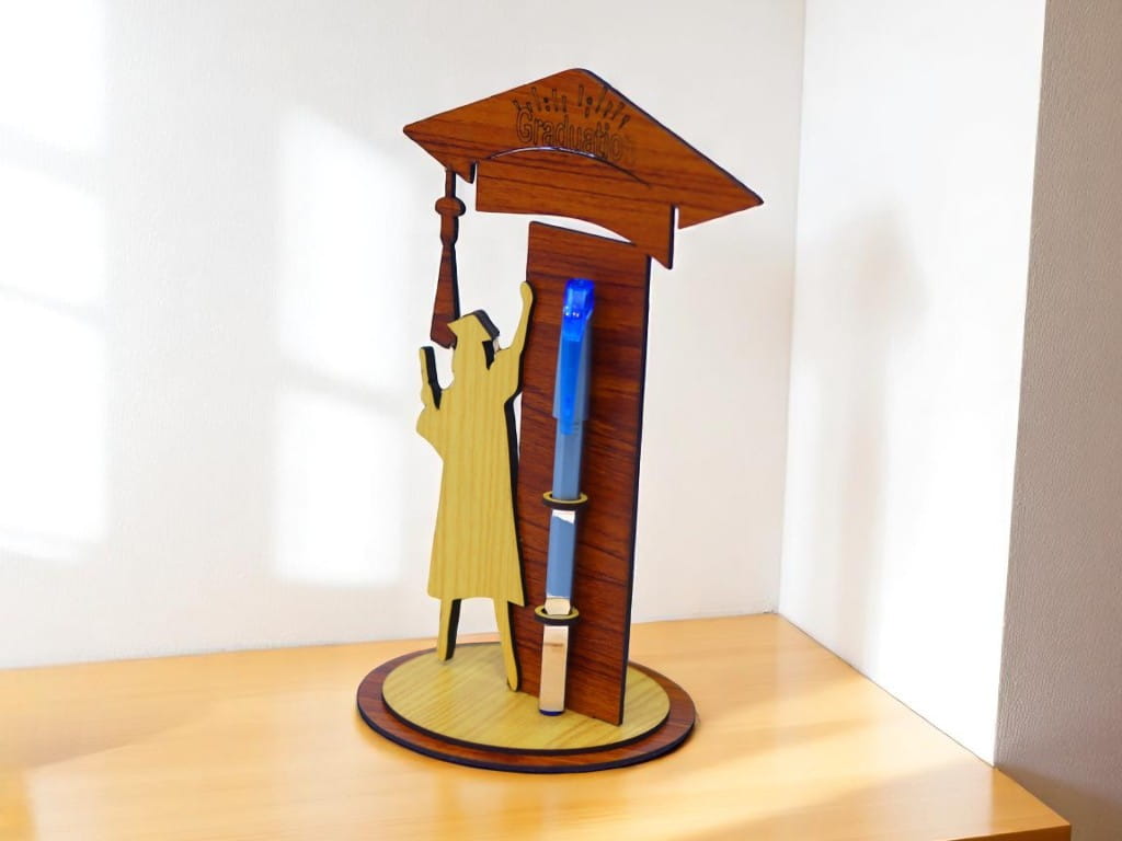 Laser Cut Graduation Gift Pen Holder Stand