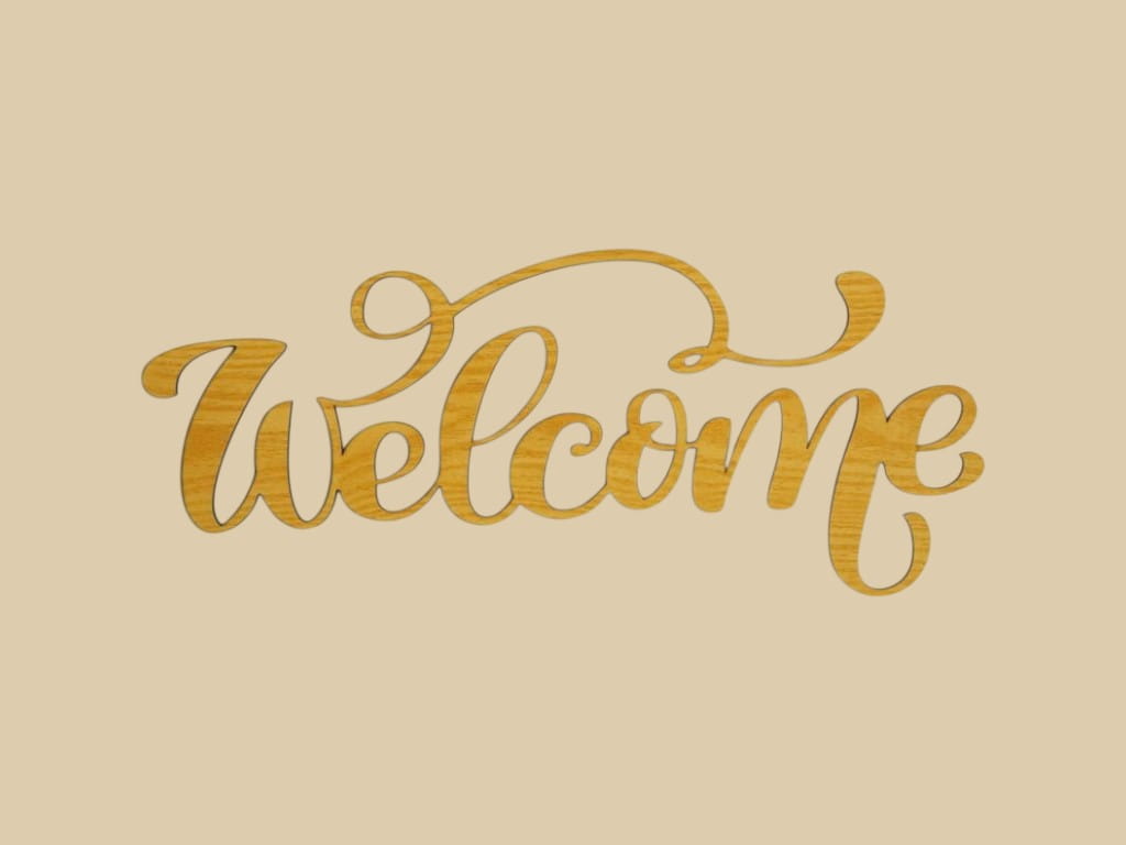 Laser Cut Wooden Welcome Sign