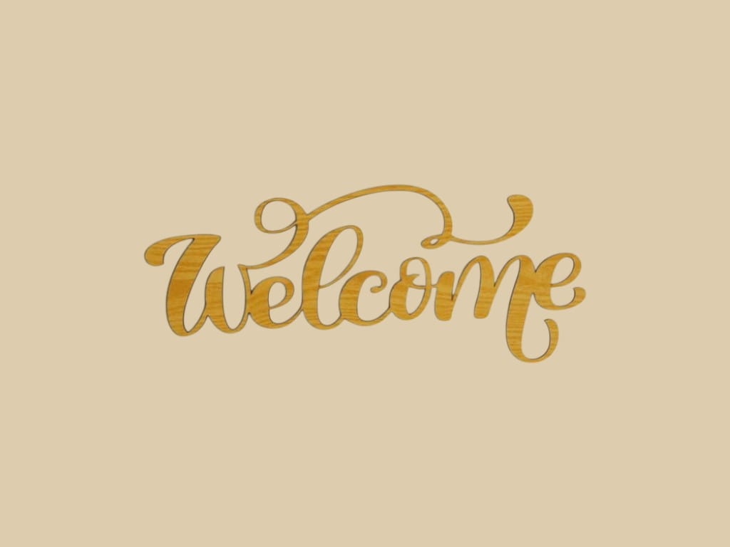Laser Cut Wooden Welcome Sign