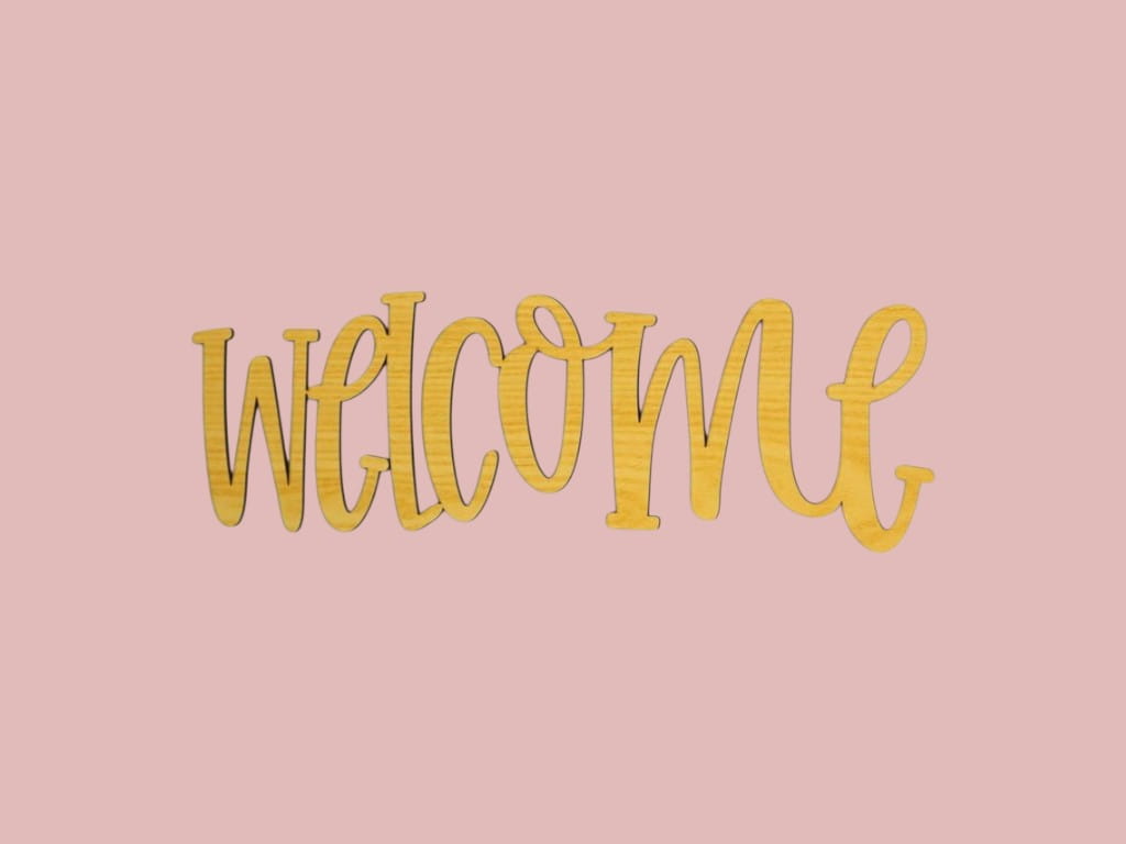 Laser Cut Wooden Welcome Sign Wall Decor Art