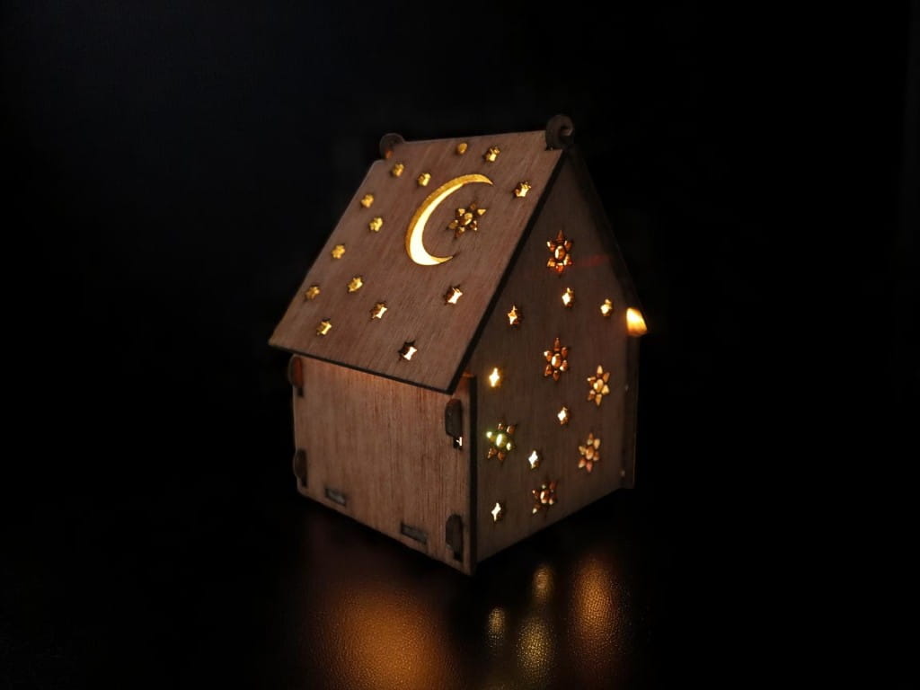Laser Cut Wooden Tealight House