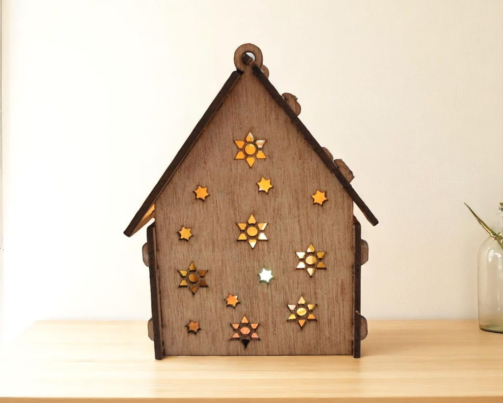 Laser Cut Wooden Tealight House