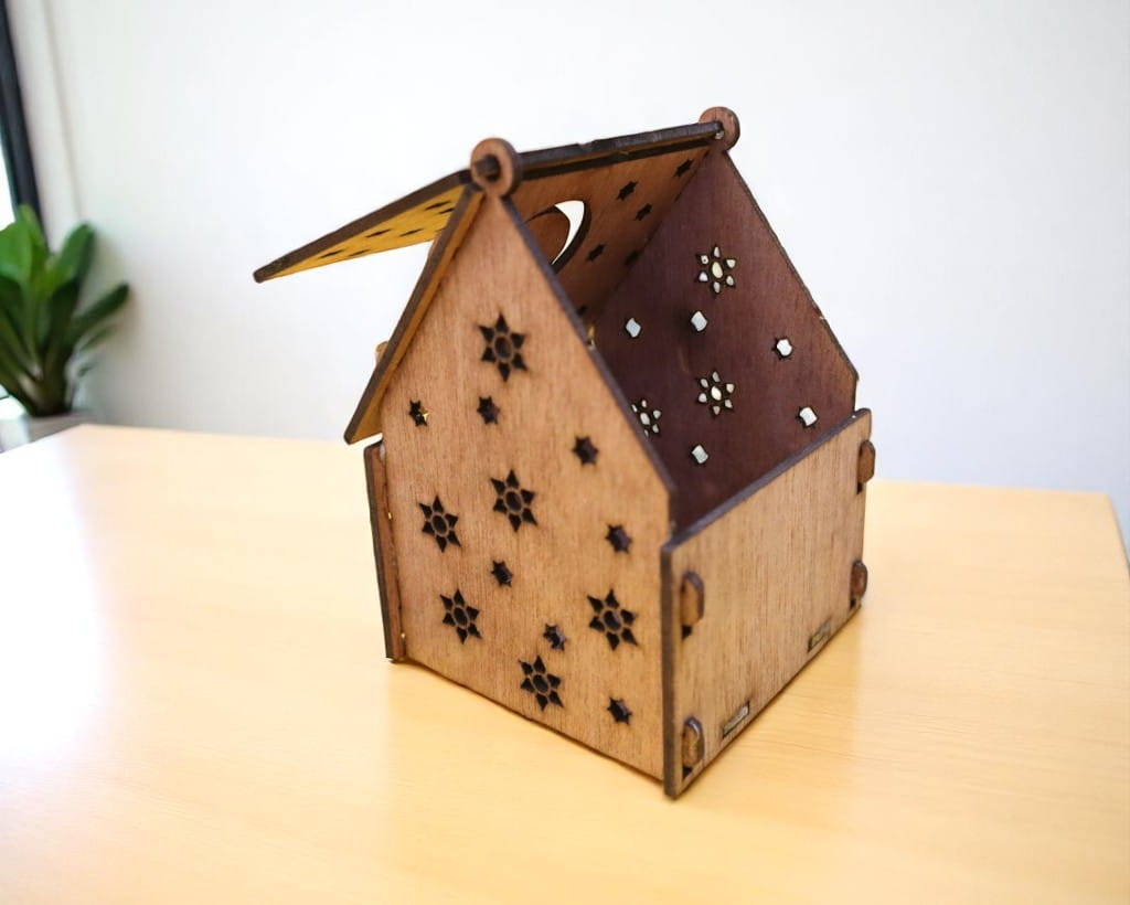 Laser Cut Wooden Tealight House