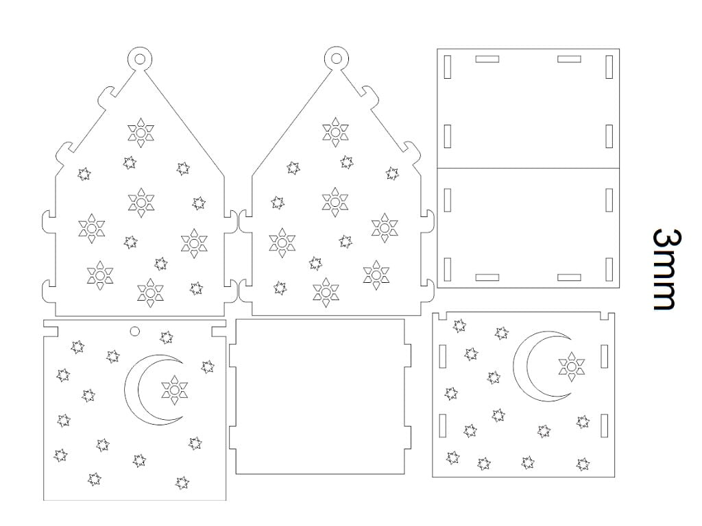 Laser Cut Wooden Tealight House