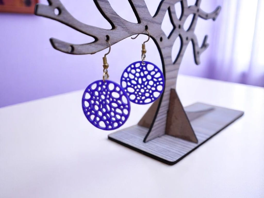 Laser Cut Acrylic Circle Earrings for Women