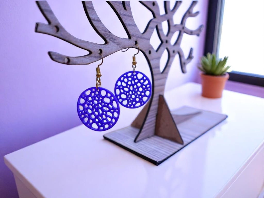 Laser Cut Acrylic Circle Earrings for Women