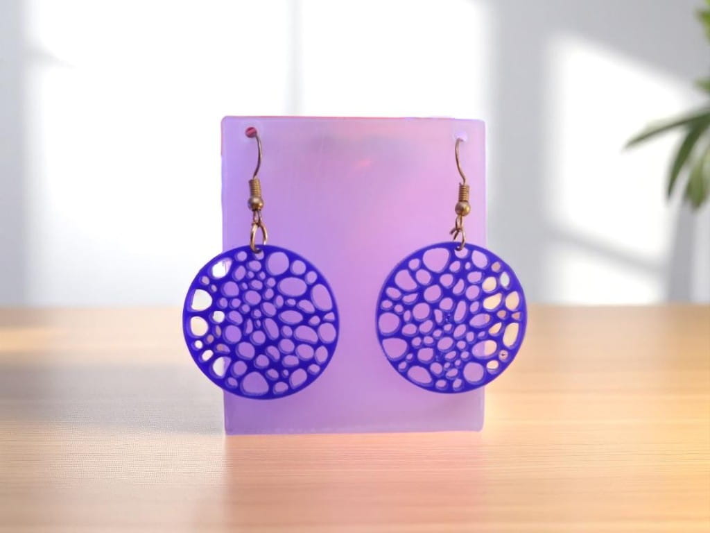 Laser Cut Acrylic Circle Earrings for Women