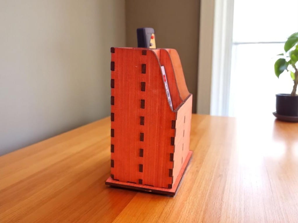 Laser Cut Wooden Remote Control Caddy