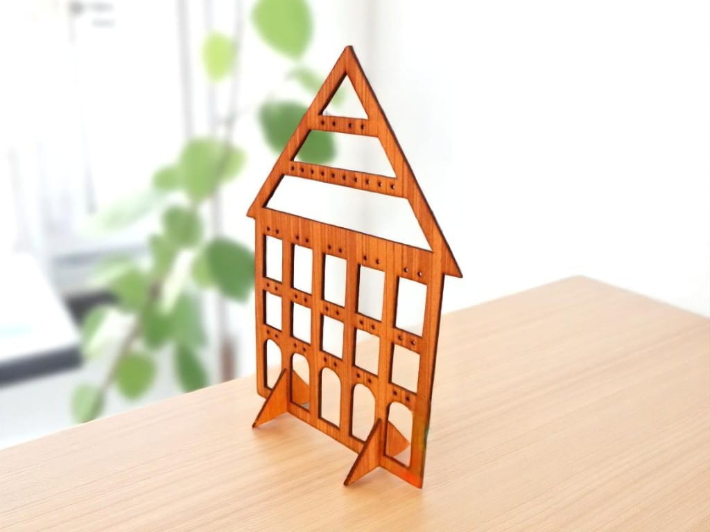 Laser Cut Wooden Earring Holder Display Stand