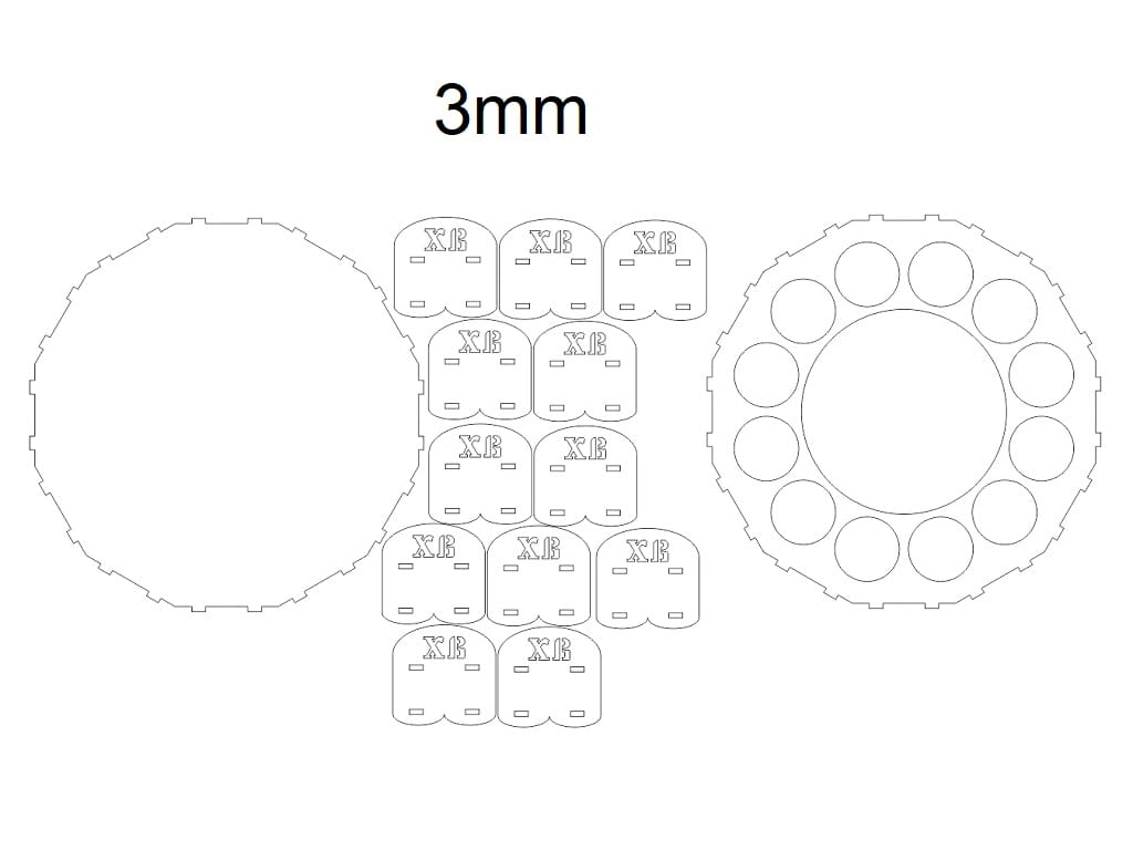Laser Cut Wooden Round Easter Egg Holder Tray
