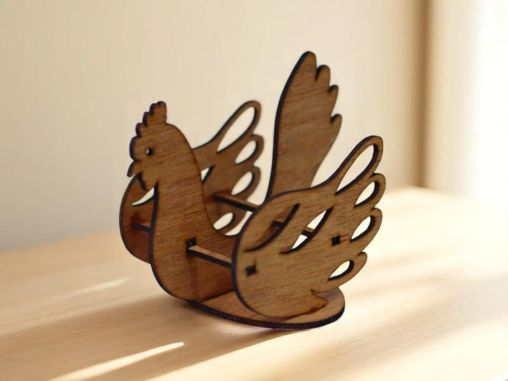 Laser Cut Wooden Easter Chicken Decoration
