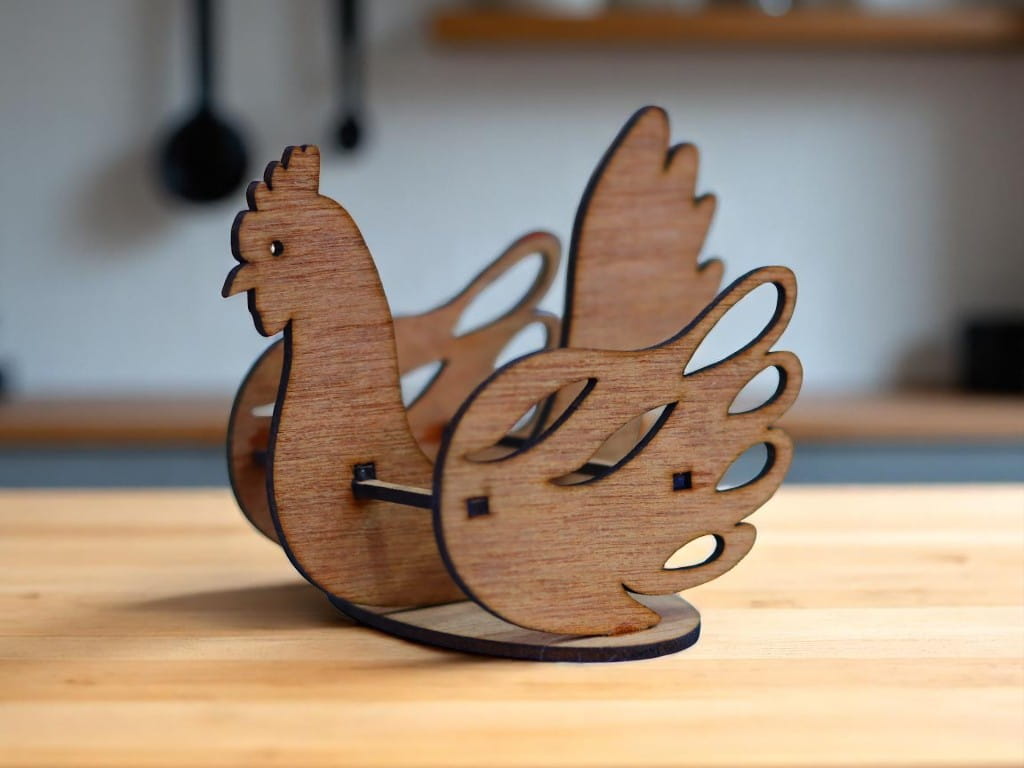 Laser Cut Wooden Easter Chicken Decoration