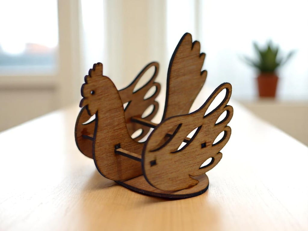 Laser Cut Wooden Easter Chicken Decoration