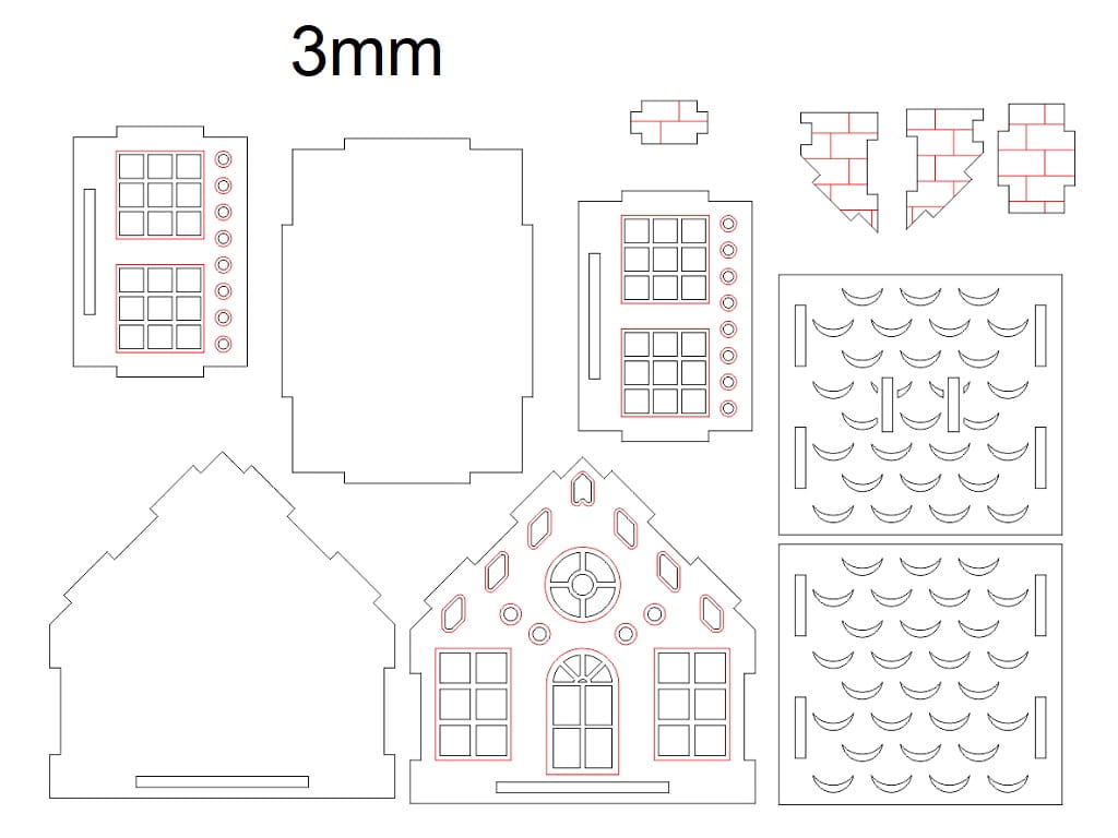 Laser Cut Wooden Miniature House Model Kit