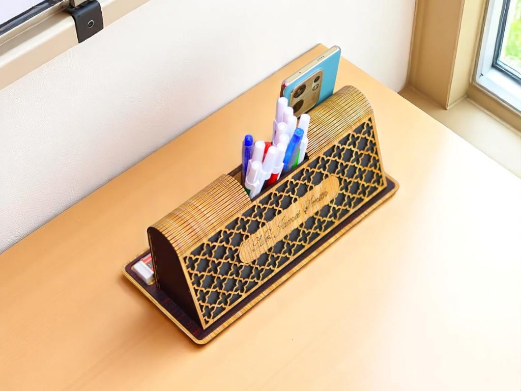 Laser Cut Decorative Personalized Office Desk Organizer