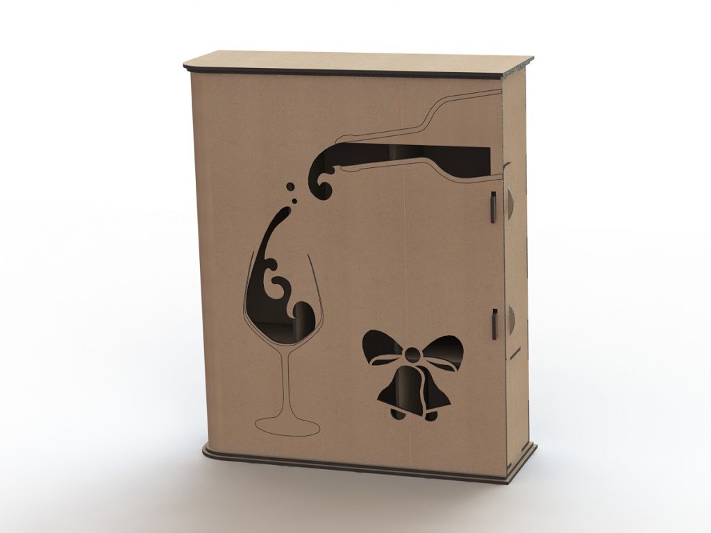 Laser Cut Wooden Wine Packaging Gift Box