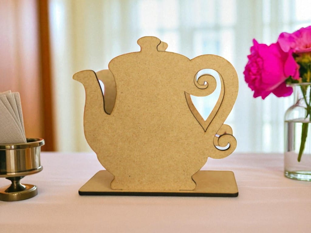 Laser Cut Kettle Shaped Napkin Holder Stand