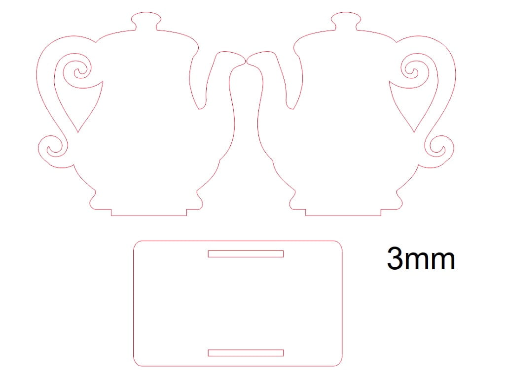 Laser Cut Kettle Shaped Napkin Holder Stand
