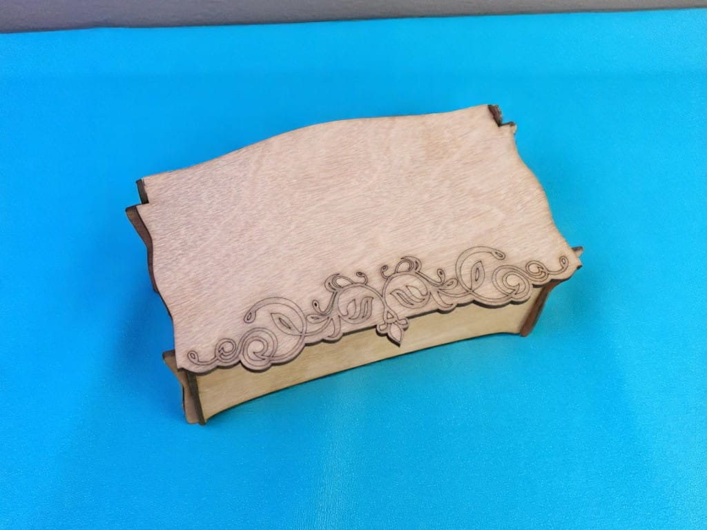 Laser Cut Wooden Box with Hinged Lid