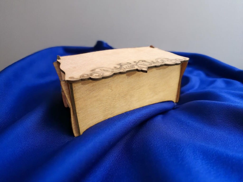 Laser Cut Wooden Box with Hinged Lid