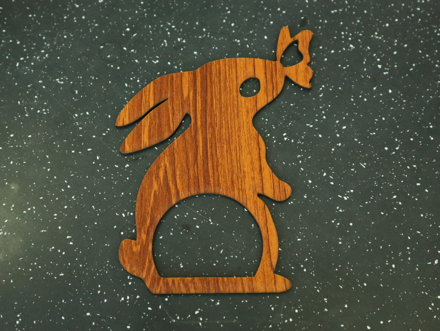 Laser Cut Easter Bunny with Butterfly Napkin Rings