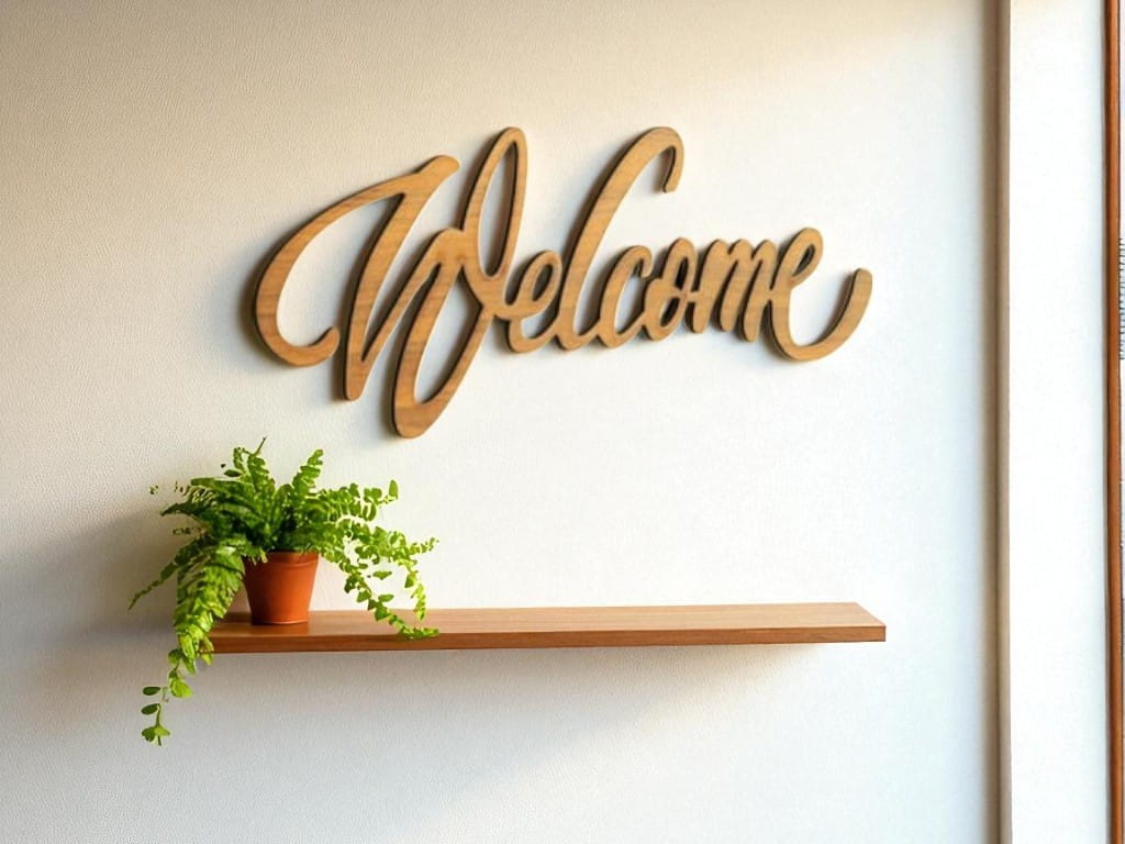 Laser Cut Wooden Welcome Sign Wall Art