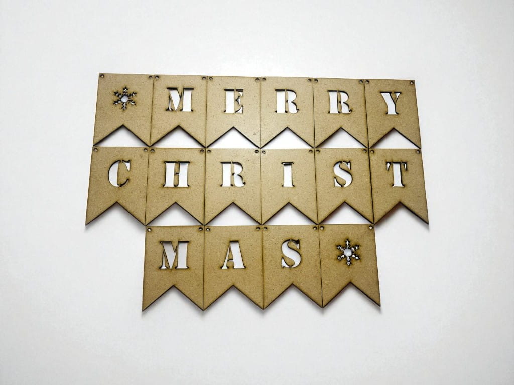 Laser Cut Merry Christmas Bunting Decorations