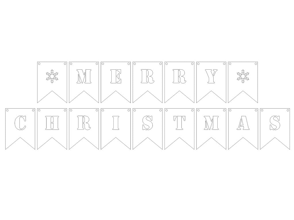 Laser Cut Merry Christmas Bunting Decorations