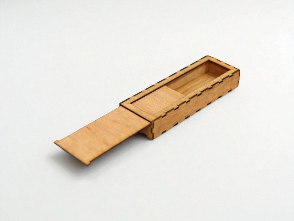 Laser Cut Wooden Sliding Pencil Case