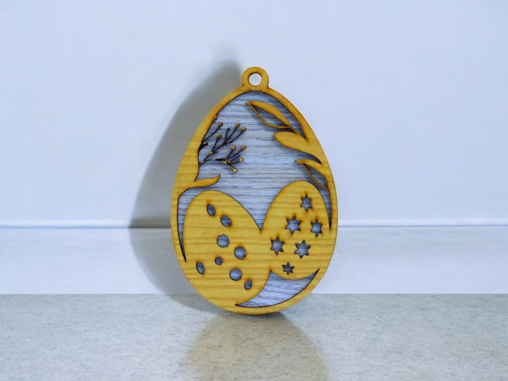 Laser Cut Wooden Easter Egg Ornament