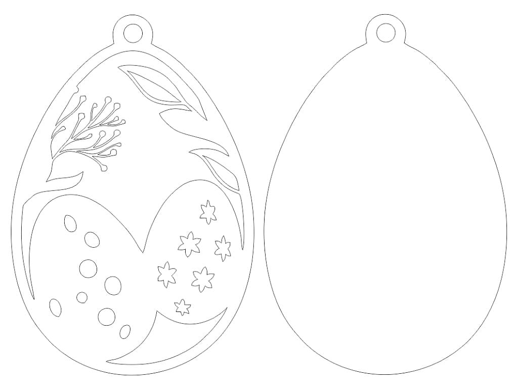 Laser Cut Wooden Easter Egg Ornament