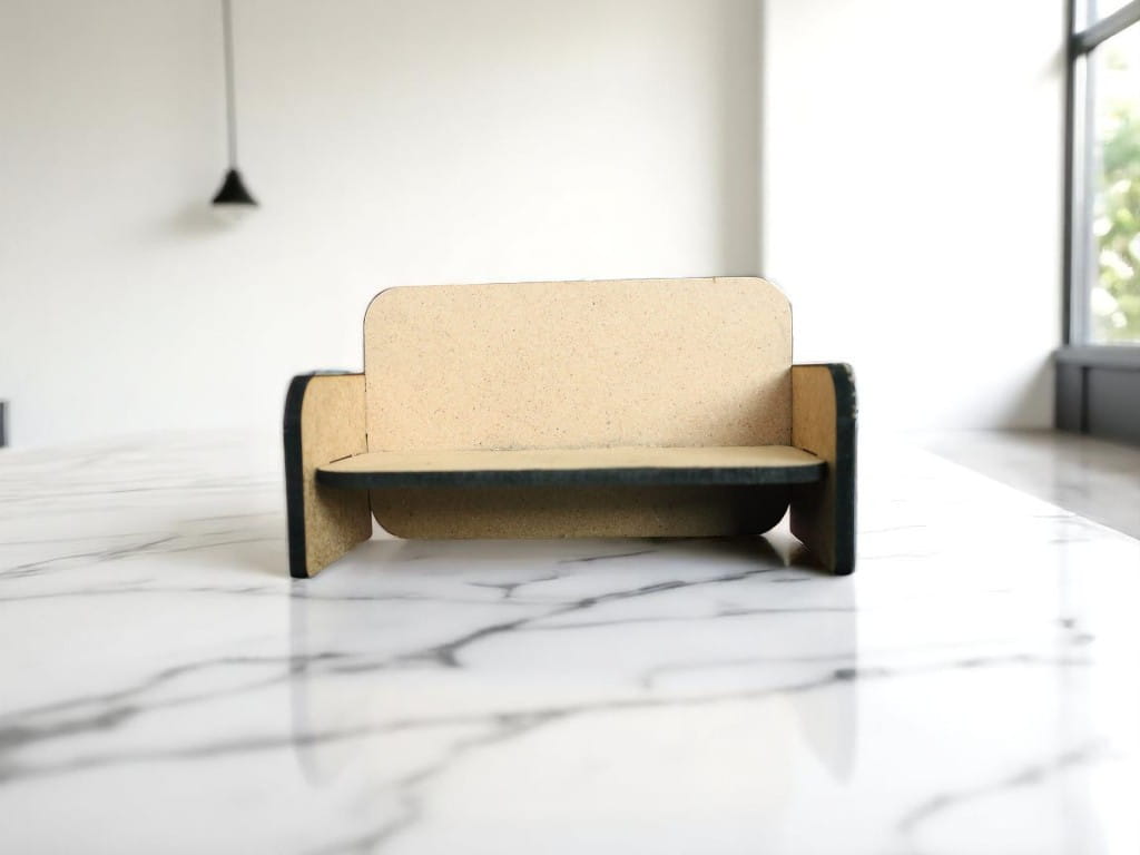 Laser Cut Miniature Dollhouse Wooden Sofa