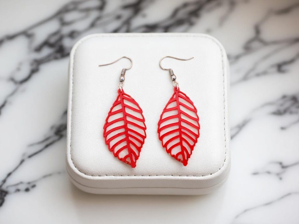 Laser Cut Summer Long Acrylic Leaf Shaped Earrings