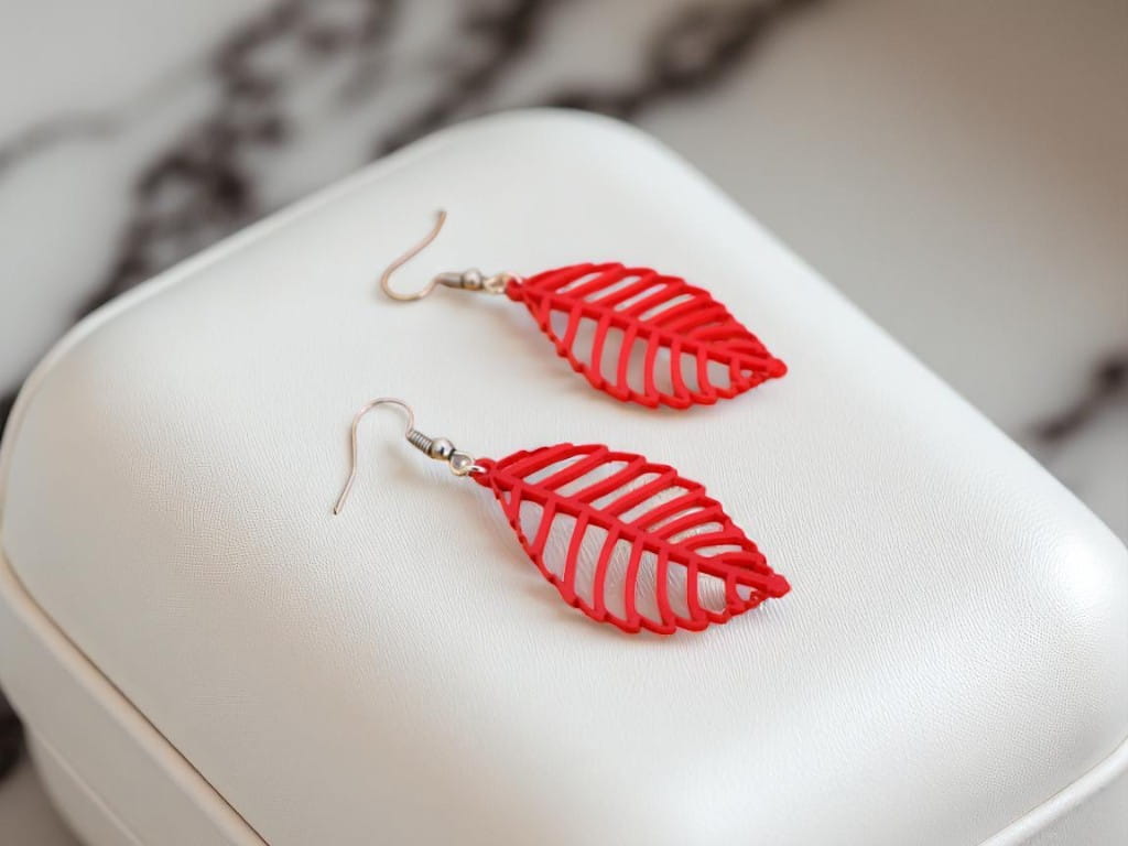 Laser Cut Summer Long Acrylic Leaf Shaped Earrings