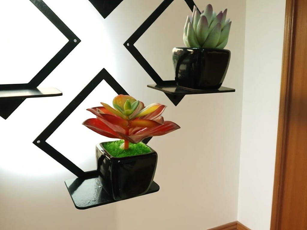 Laser Cut Wooden Wall Hanging Planter Stand Plant Shelf