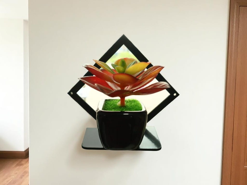 Laser Cut Wooden Wall Hanging Planter Stand Plant Shelf