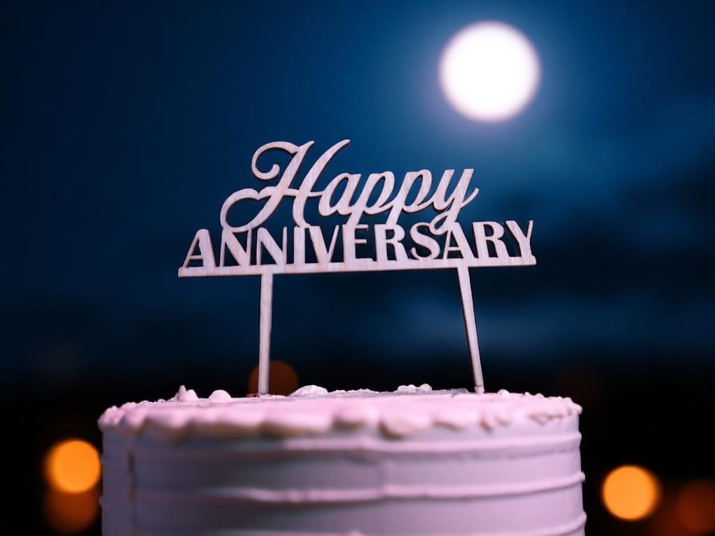 Laser Cut Happy Anniversary Cake Topper
