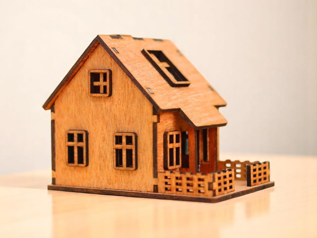 Laser Cut Miniature Wooden Toy House