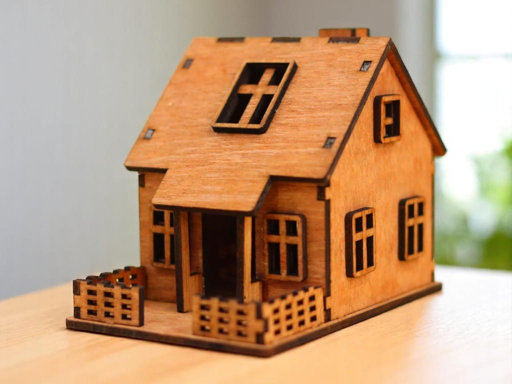 Laser Cut Miniature Wooden Toy House