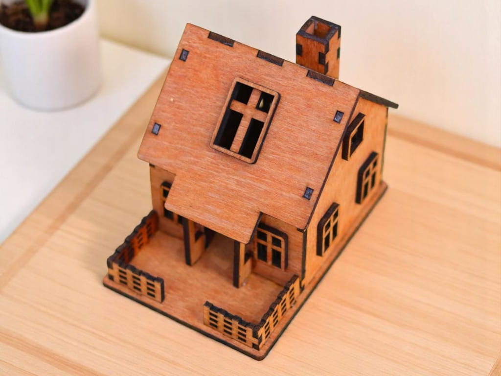 Laser Cut Miniature Wooden Toy House