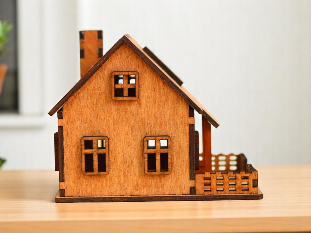 Laser Cut Miniature Wooden Toy House