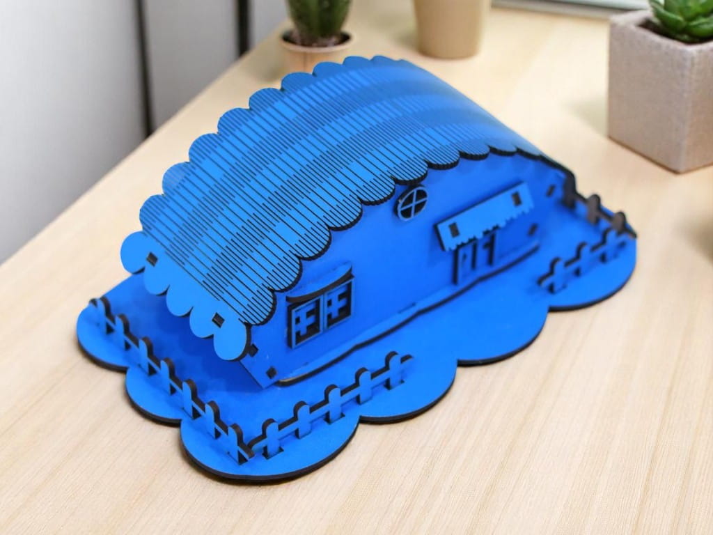 Laser Cut Wooden Toy House for Kids